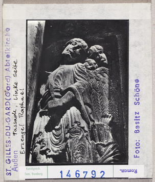 Vorschaubild Saint-Gilles-du-Gard: Abteikirche, Westfassade, links, Erzengel Raphael 